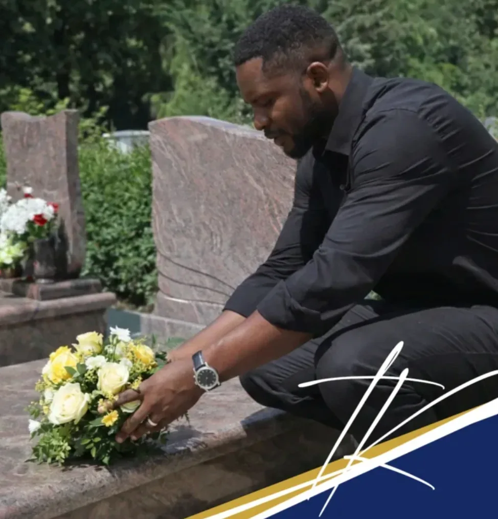 Burial ceremony at grave site