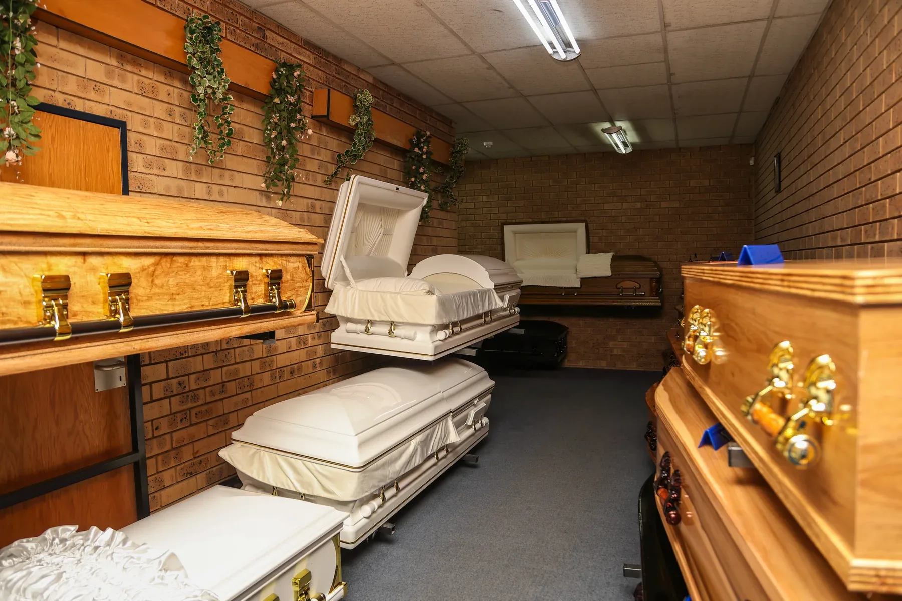 Thom Kight showroom — coffin and casket selection