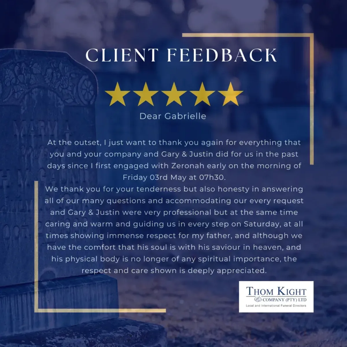 Client feedback — Family first